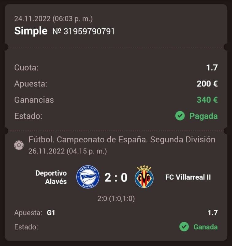 PronÃ³stico Deportivo AlavÃ©s vs Villarreal B 26/11/2022
