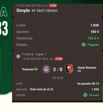El mejor pronóstico ganado para el partido entre Toulouse FC y Stade Rennais FC